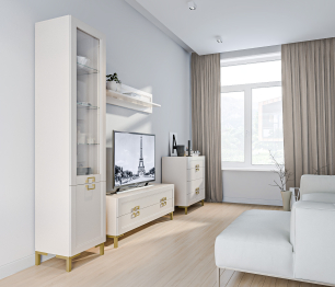 Гостиная Ассоль (тв-тумба, комод, витрина, полка)